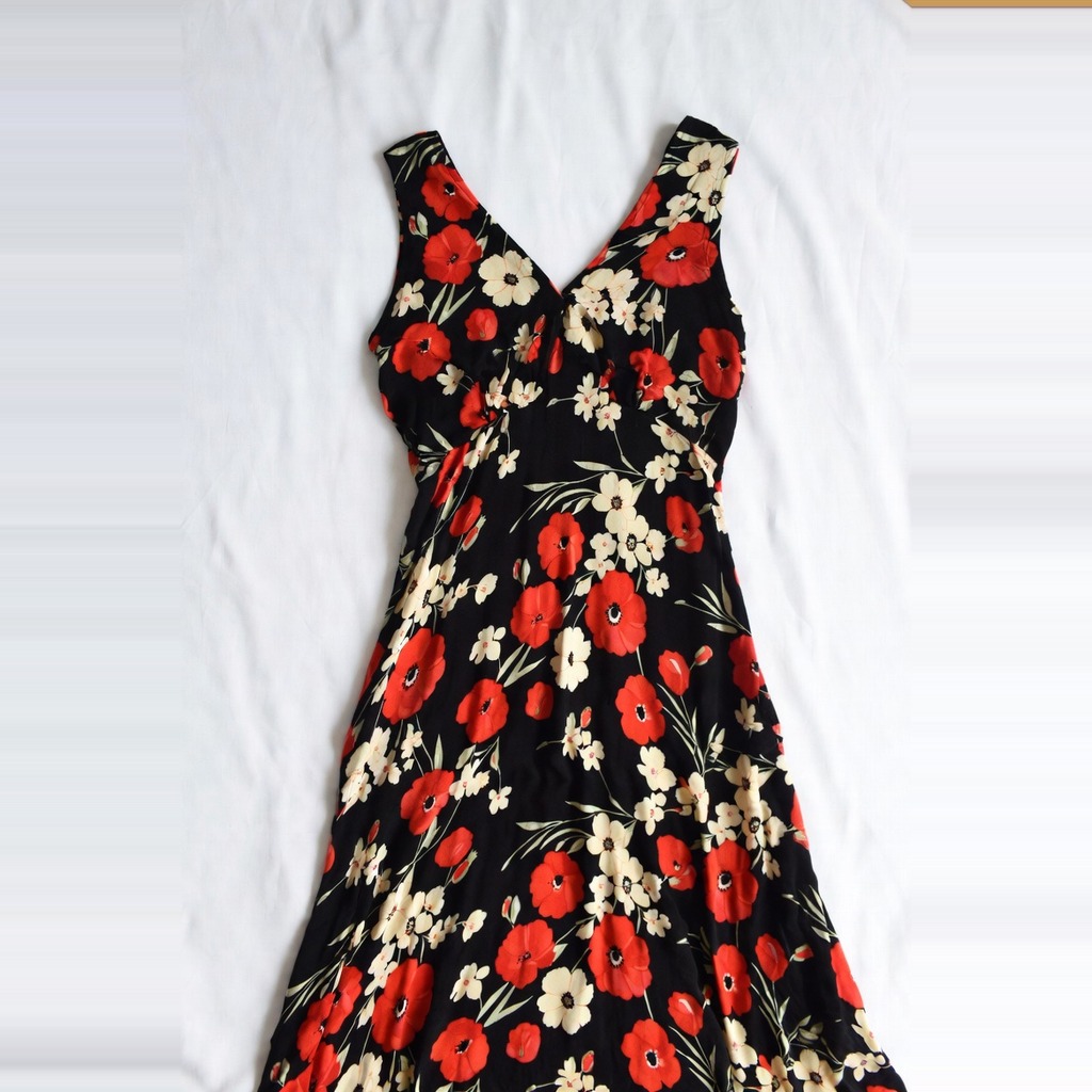 Black Floral Rayon Maxi Dress