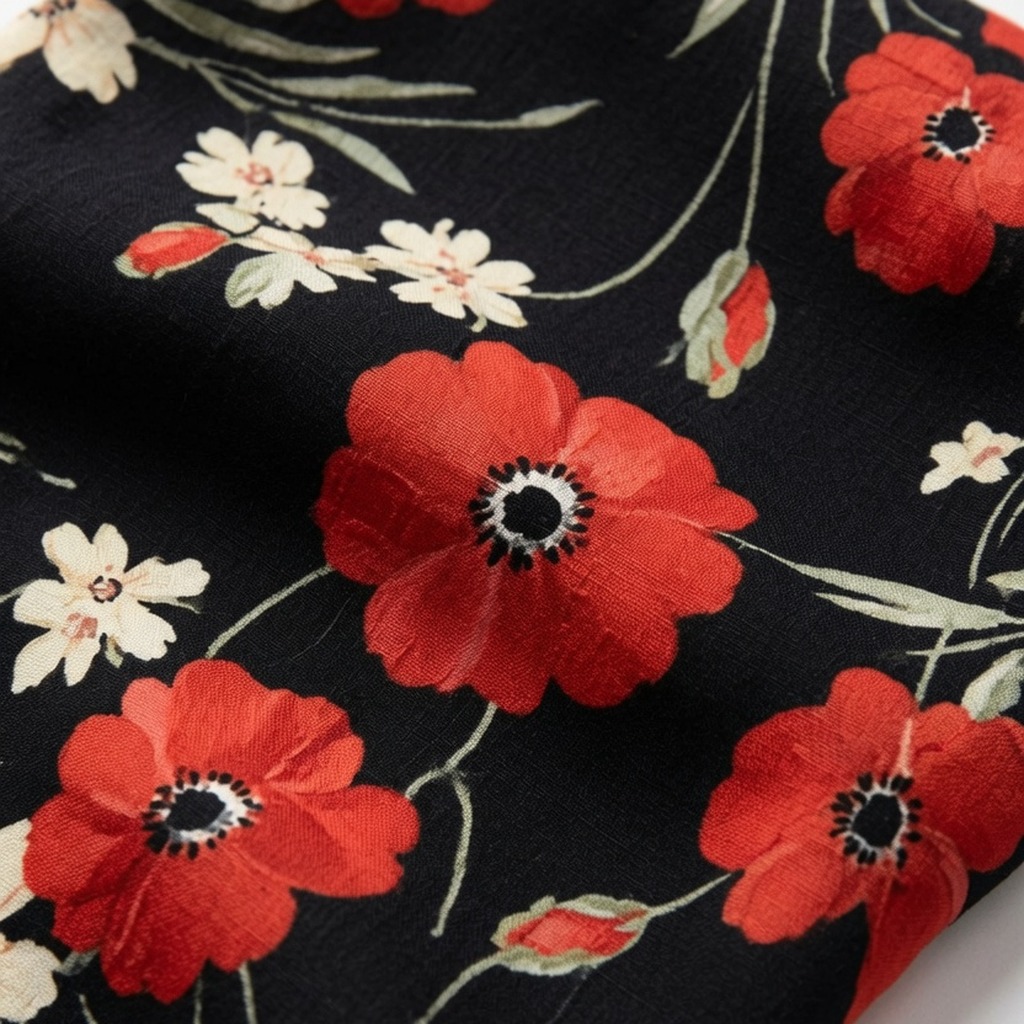 Black Floral Rayon Maxi Dress 3
