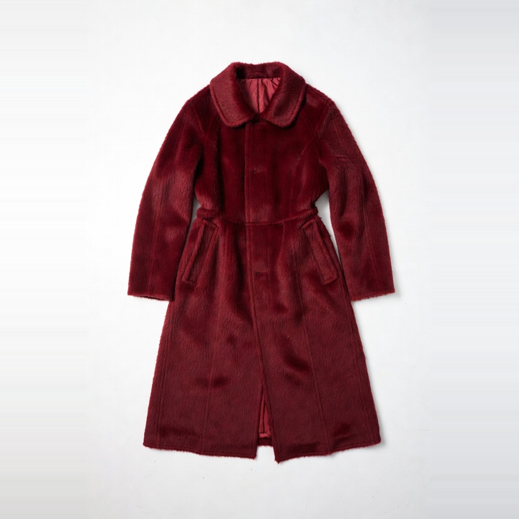 Cherry Red Wool Overcoat