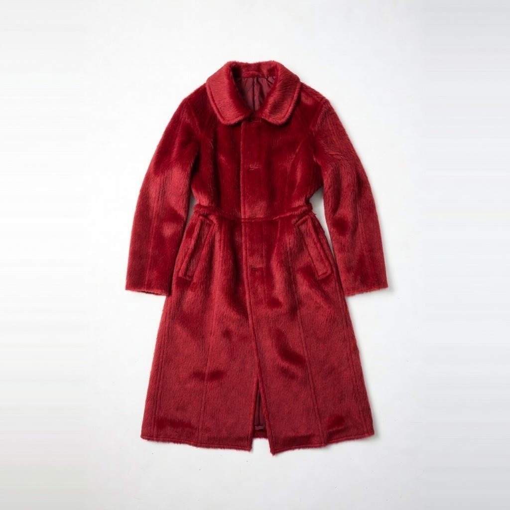 Cherry Red Wool Overcoat