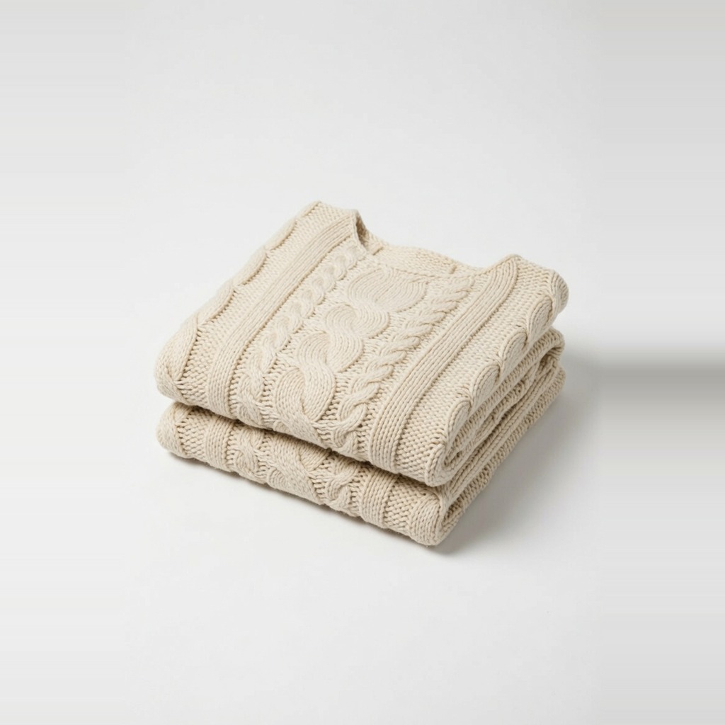 Cream Cable-Knit Fisherman Sweater 2