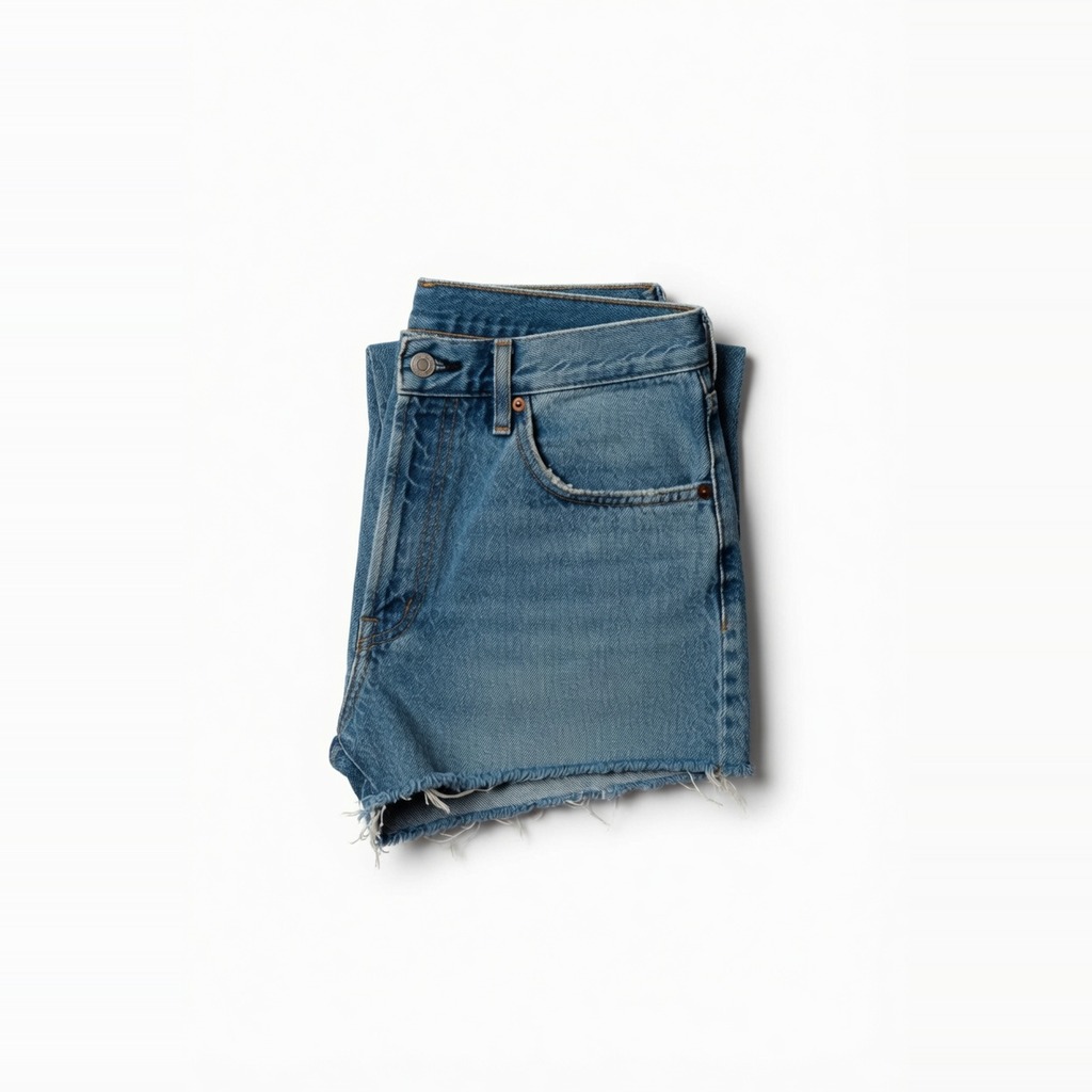 Cutoff Denim Shorts 2