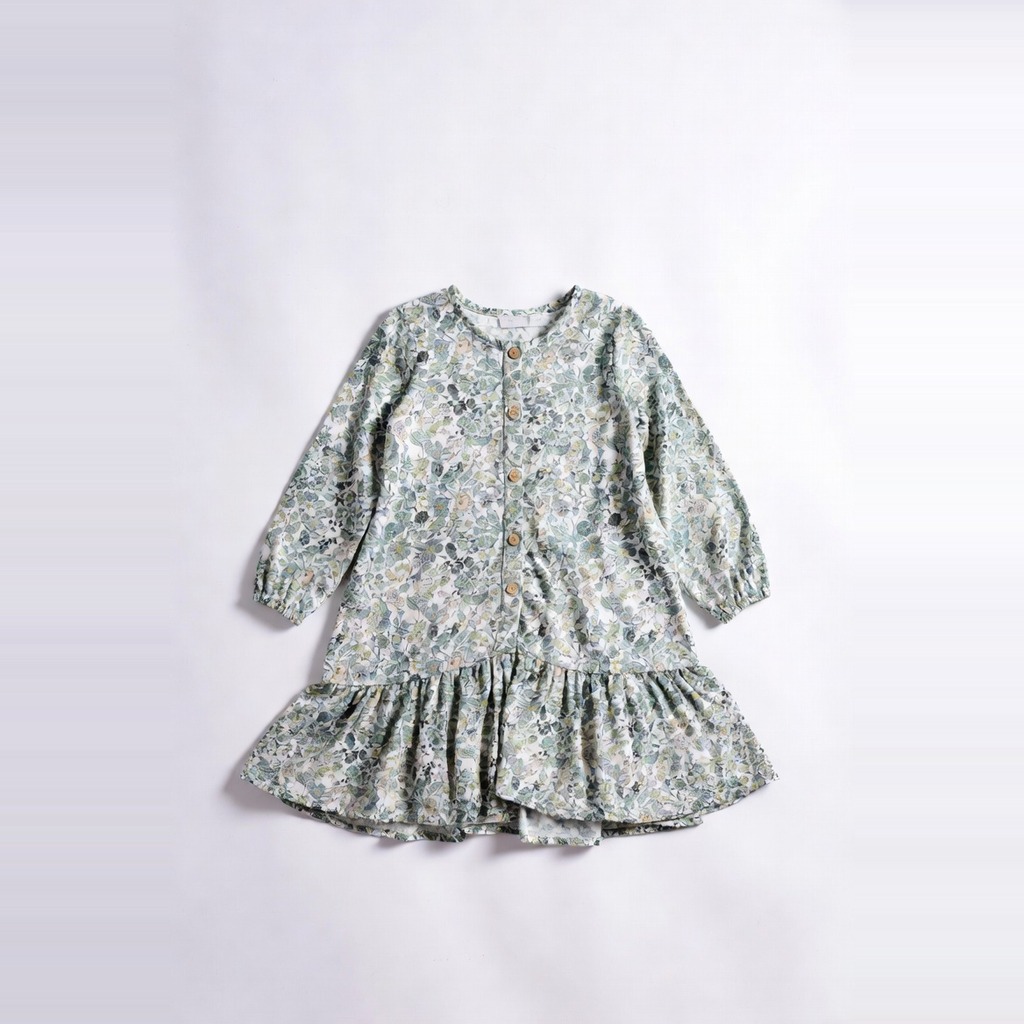 Ditsy Print Prairie Midi Dress 2