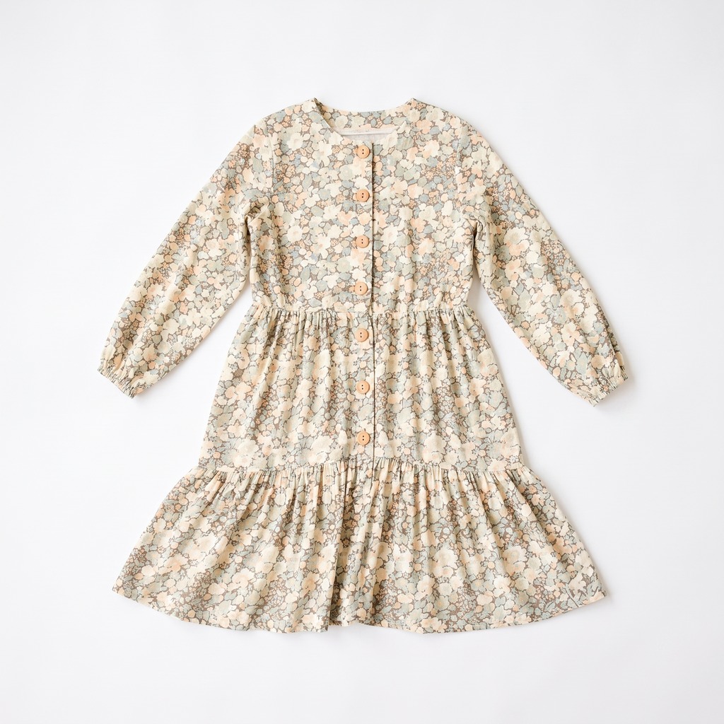 Ditsy Print Prairie Midi Dress