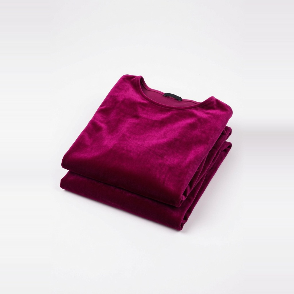 Magenta Velvet Long-Sleeve Dress 2