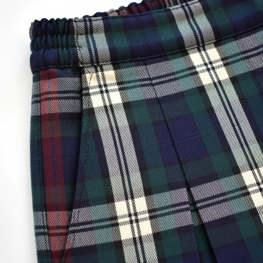 Pleated Plaid Midi Skirt 3