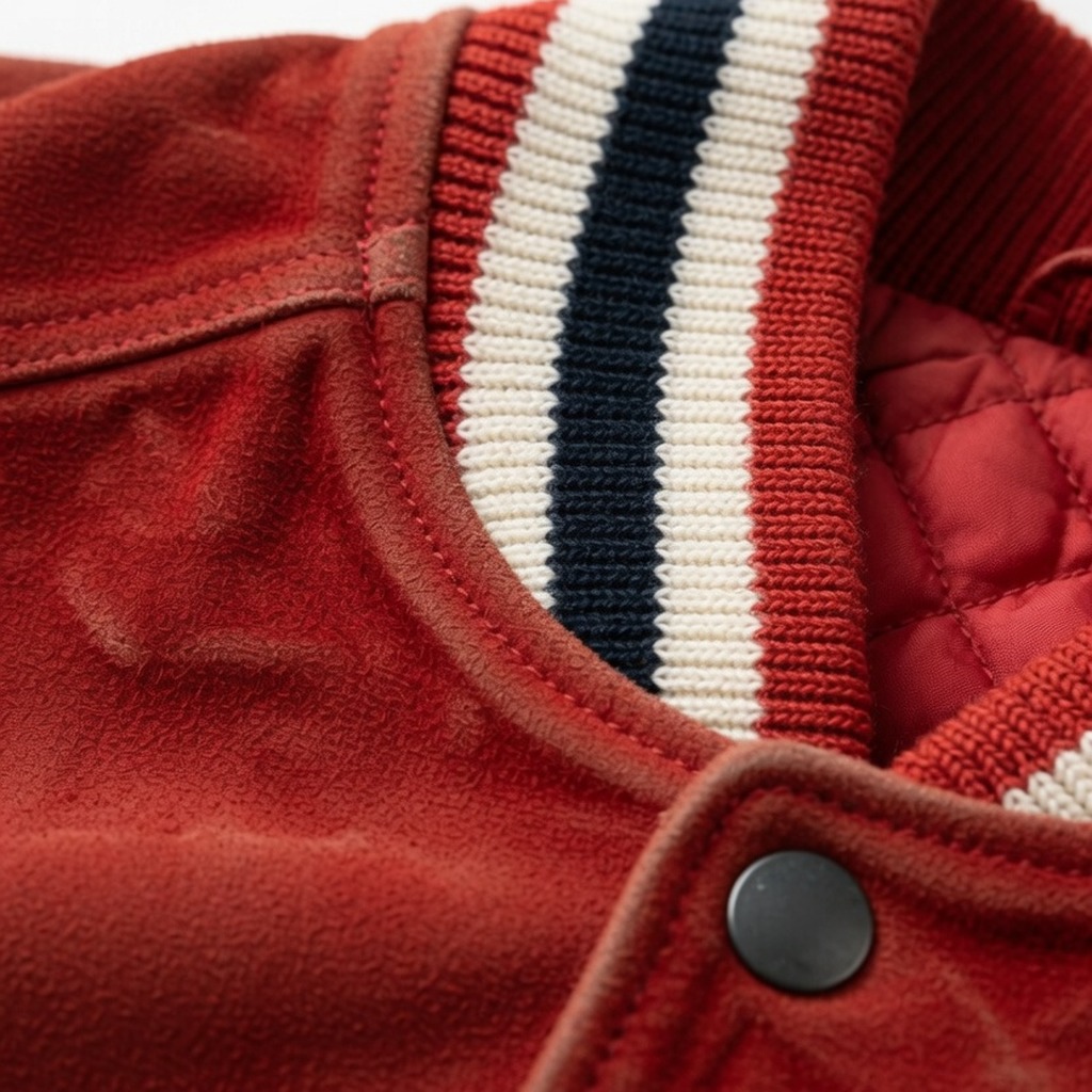 Red Suede Varsity Bomber 3